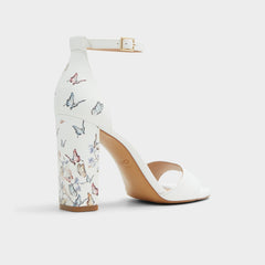 Aldo Enaegyn White Multi Women's Strappy sandals - Strappy heeled sandal, Block heel Women