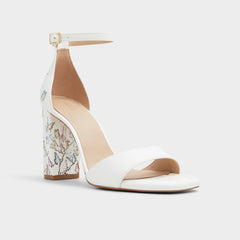 Aldo Enaegyn White Multi Women's Strappy sandals - Strappy heeled sandal, Block heel Women