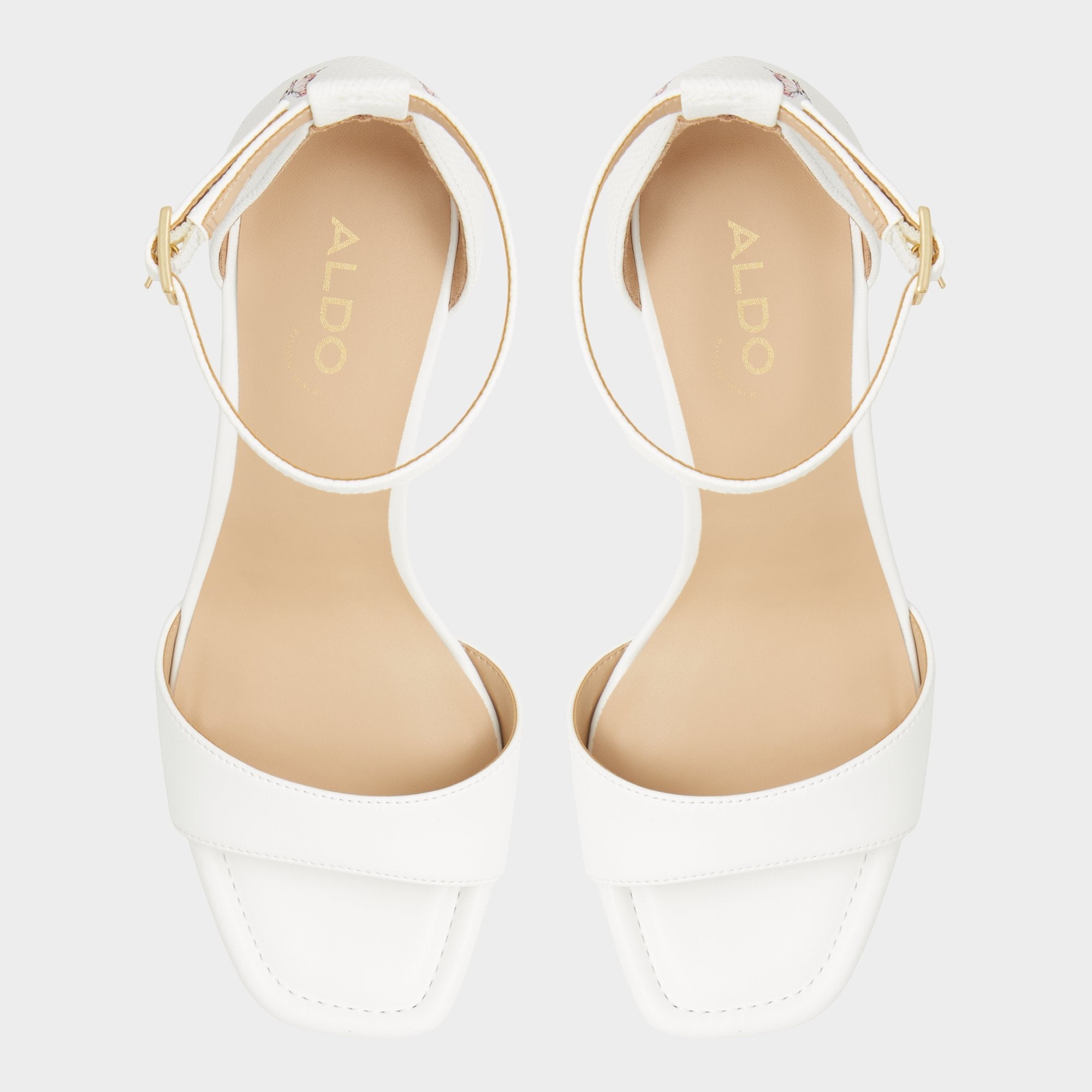 Aldo Enaegyn White Multi Women's Strappy sandals - Strappy heeled sandal, Block heel Women