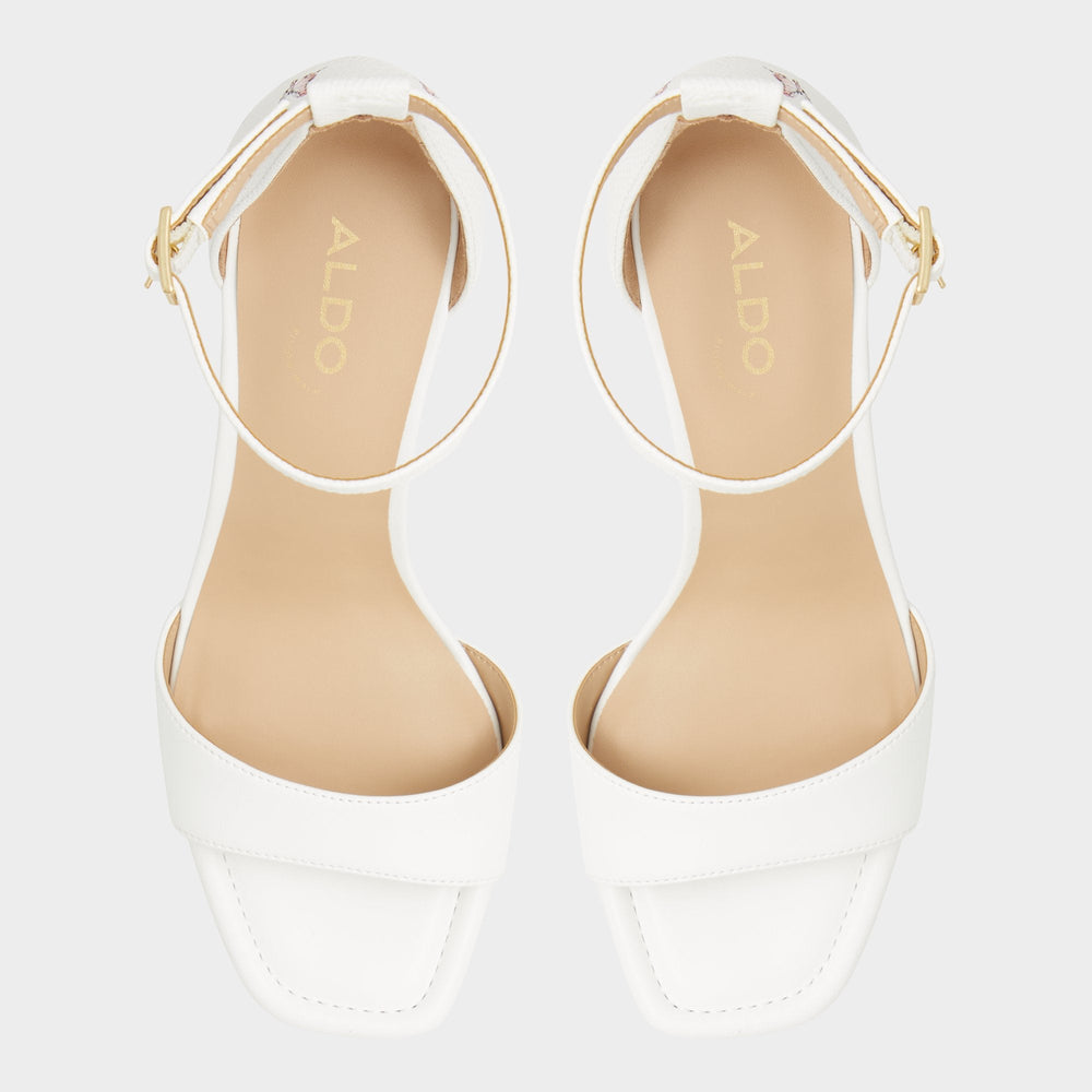 Aldo Enaegyn White Multi Women's Strappy sandals - Strappy heeled sandal, Block heel Women
