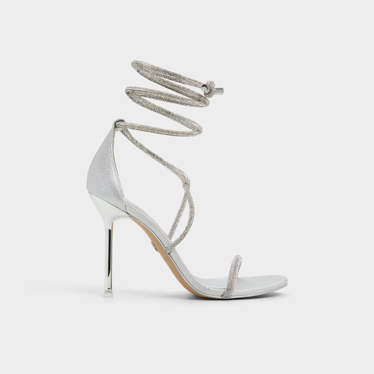 Aldo Caladonia Silver Women's Iridescent metallics - Strappy heeled sandal, Stiletto heel Women