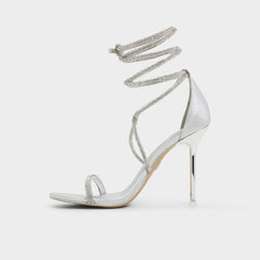 Aldo Caladonia Silver Women's Iridescent metallics - Strappy heeled sandal, Stiletto heel Women