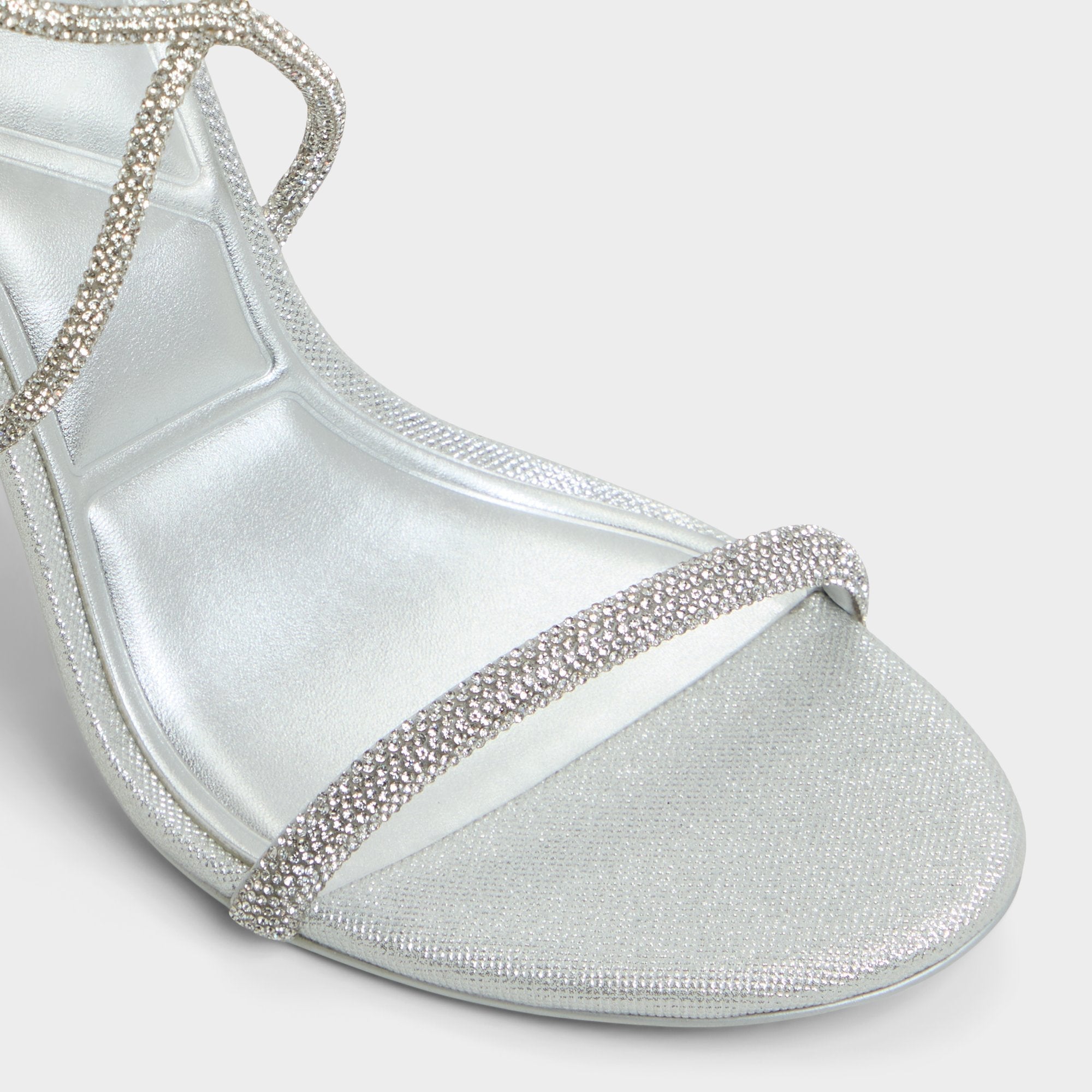 Aldo Caladonia Silver Women's Iridescent metallics - Strappy heeled sandal, Stiletto heel Women