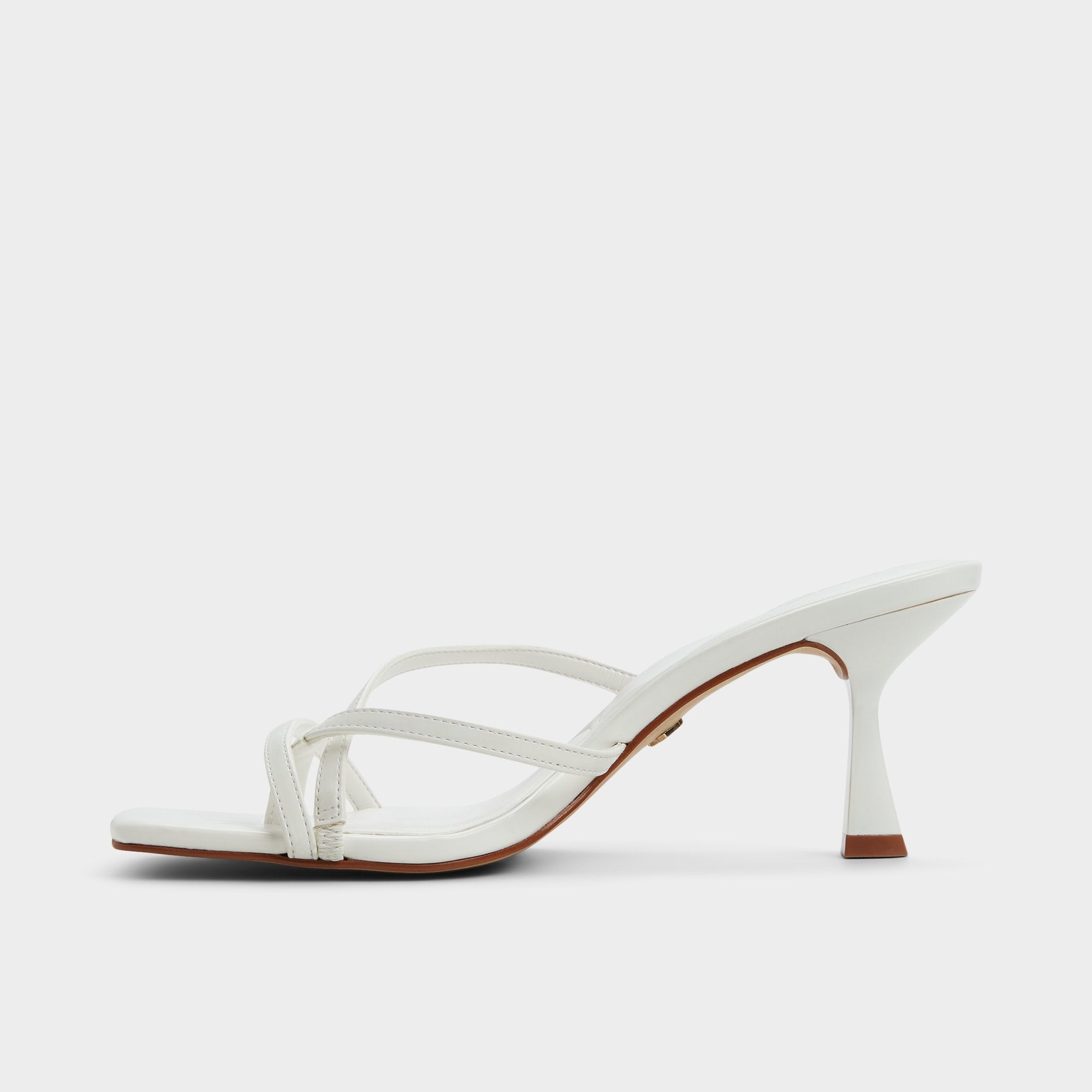 Aldo Calypsa White Women's Heeled mules - Strappy heeled sandal, Block heel Women