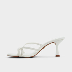 Aldo Calypsa White Women's Heeled mules - Strappy heeled sandal, Block heel Women