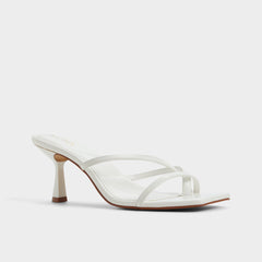 Aldo Calypsa White Women's Heeled mules - Strappy heeled sandal, Block heel Women