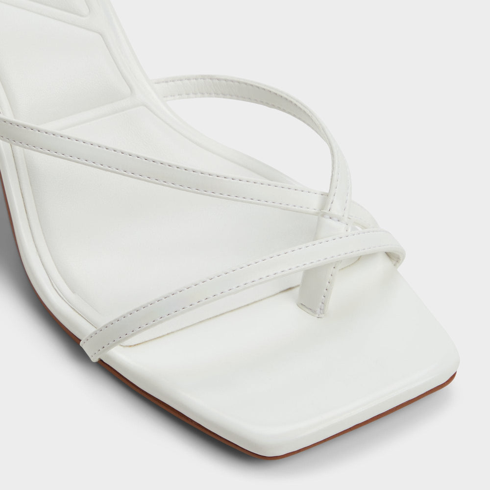 Aldo Calypsa White Women's Heeled mules - Strappy heeled sandal, Block heel Women