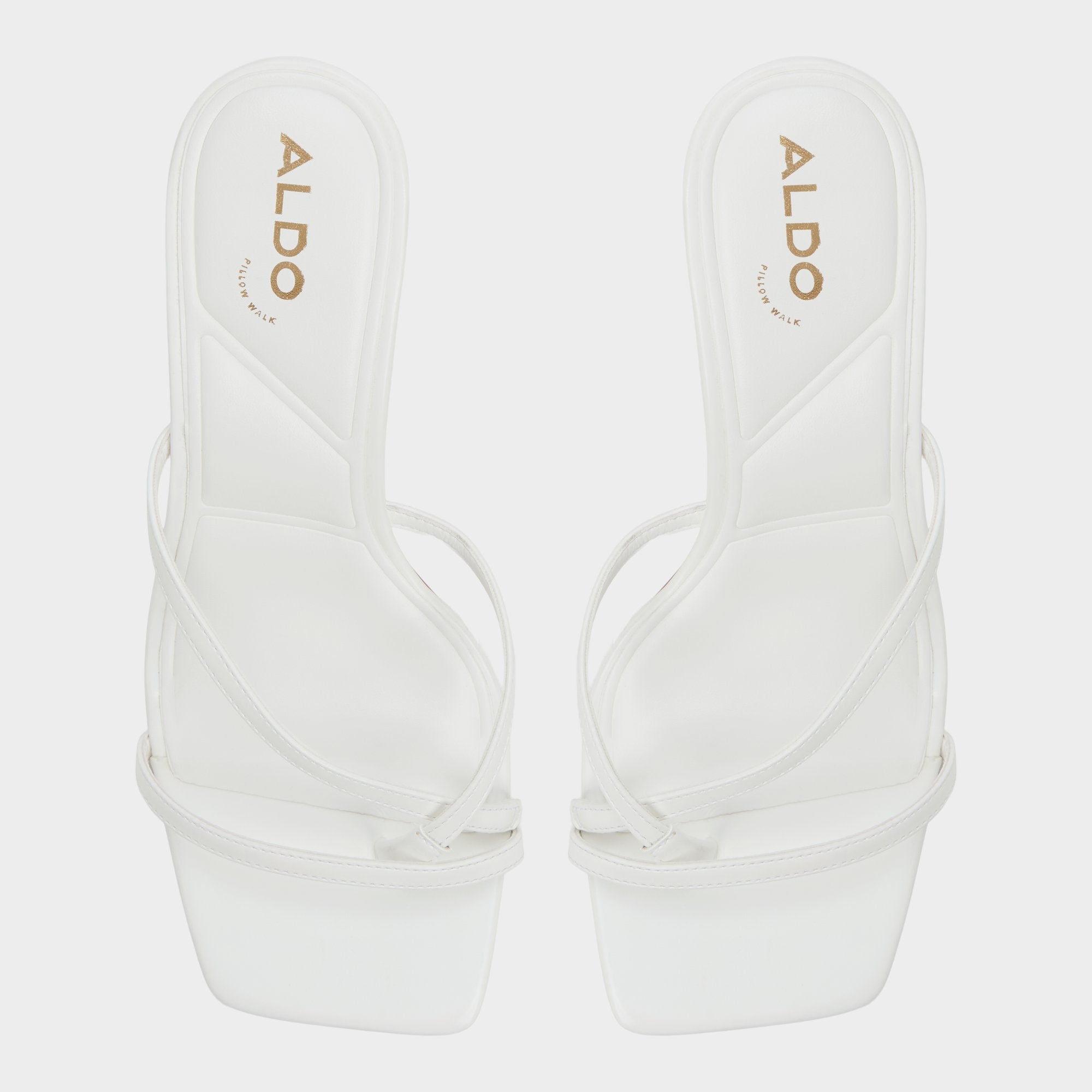 Aldo Calypsa White Women's Heeled mules - Strappy heeled sandal, Block heel Women