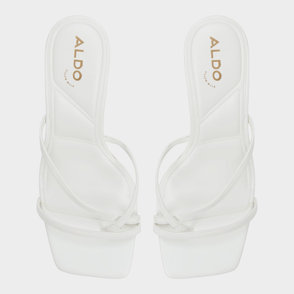 Aldo Calypsa White Women's Heeled mules - Strappy heeled sandal, Block heel Women