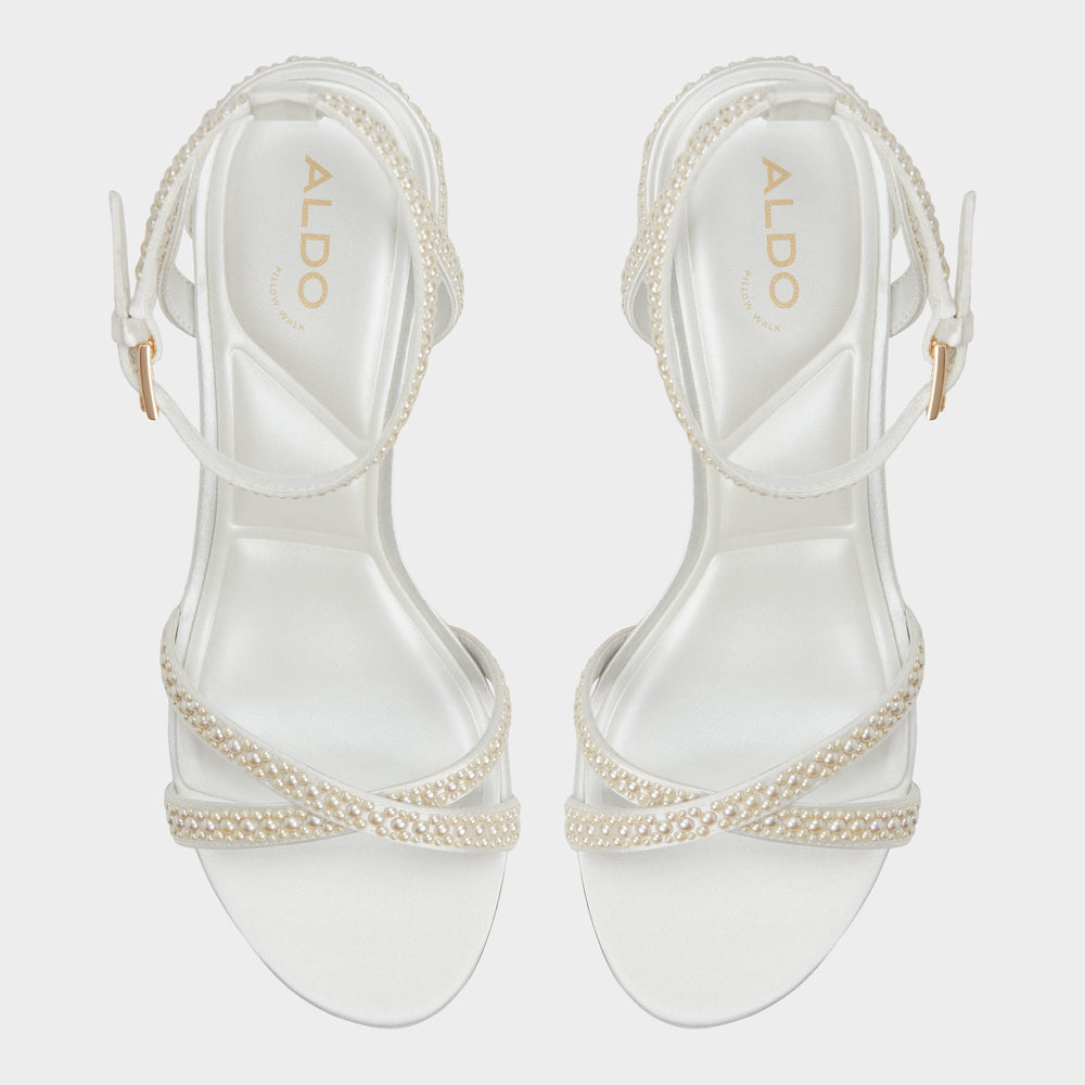 Aldo Bouclettie Other White Women's Block heels - Strappy heeled sandal, Block heel Women