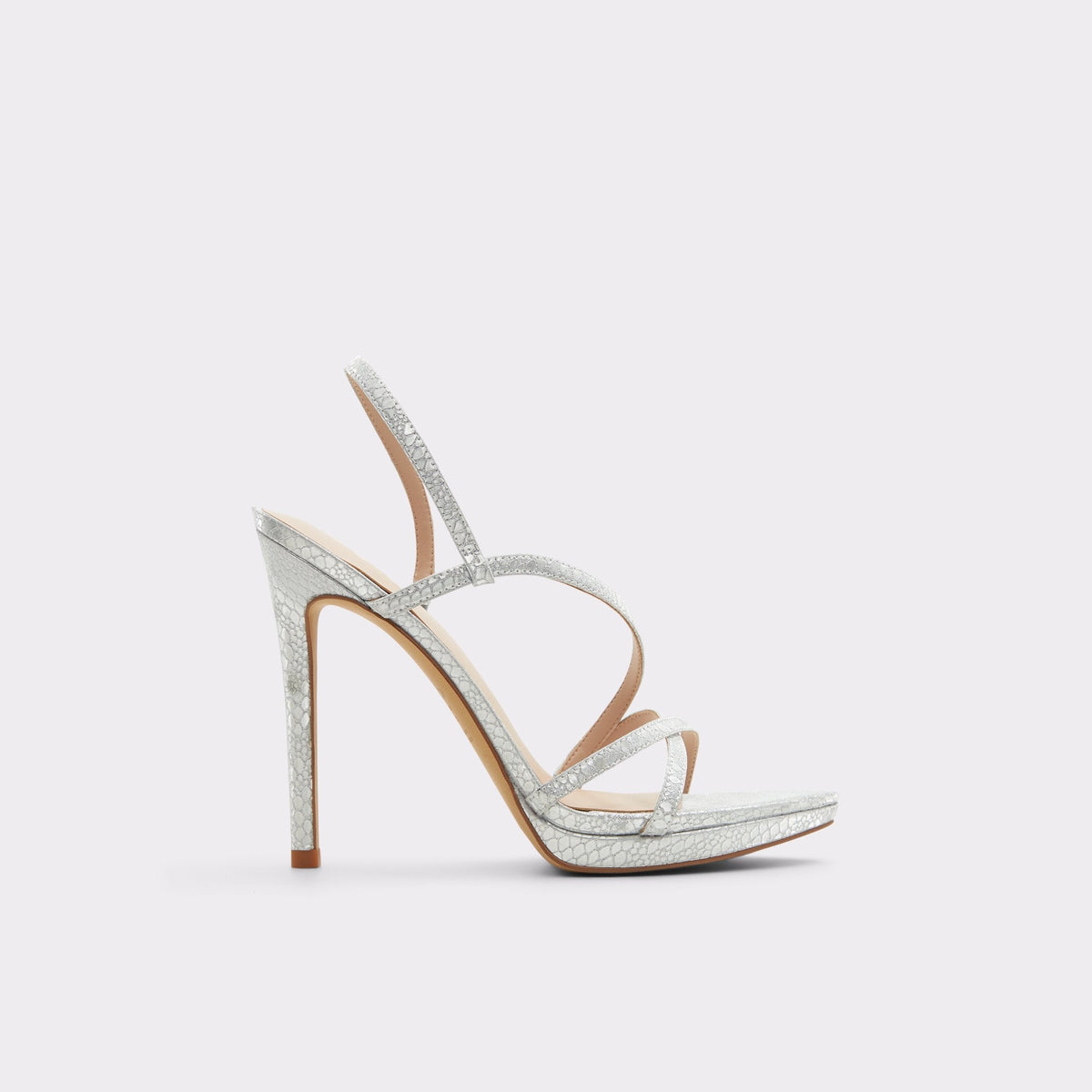 Aldo Resurge in Silver - Strappy stiletto sandal, Stiletto heel Women