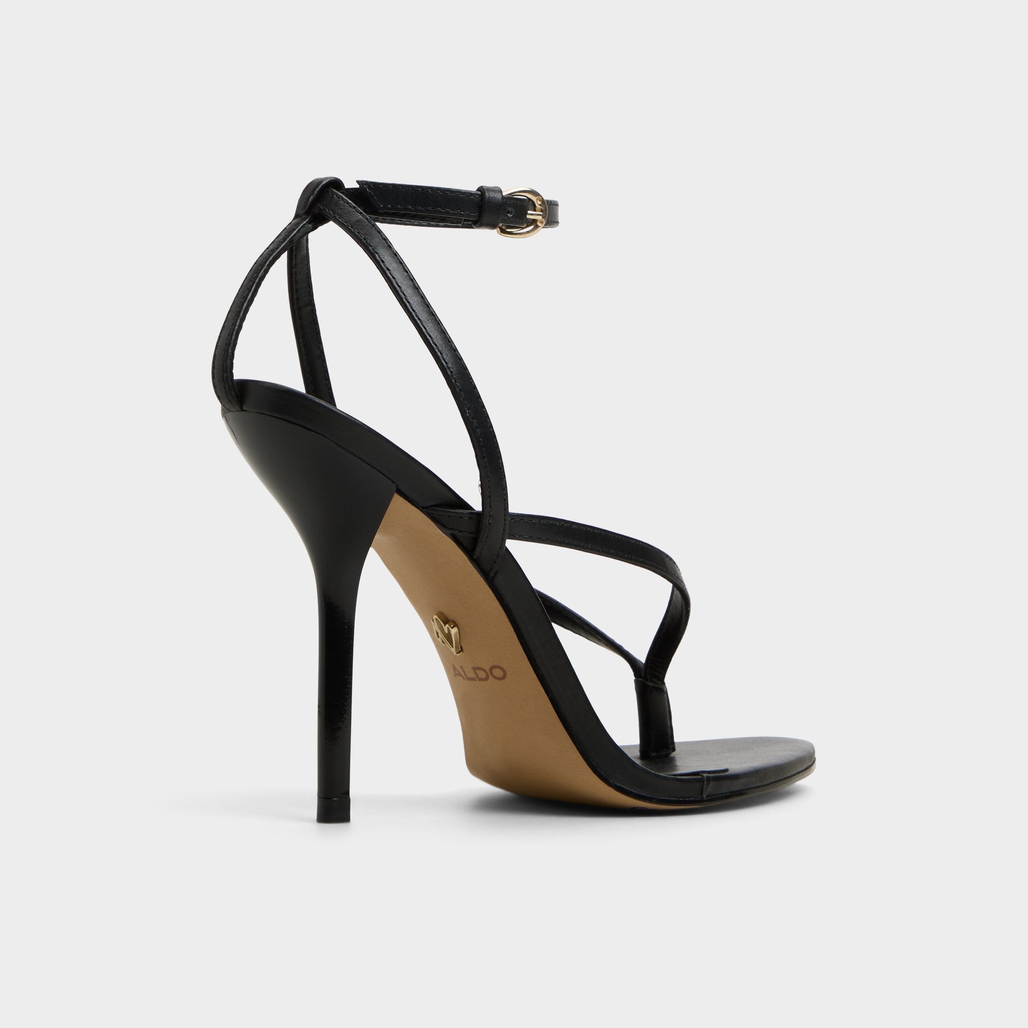 Aldo Abyfindley Black Women's Strappy sandals - Heeled flip flop, Stiletto heel Women