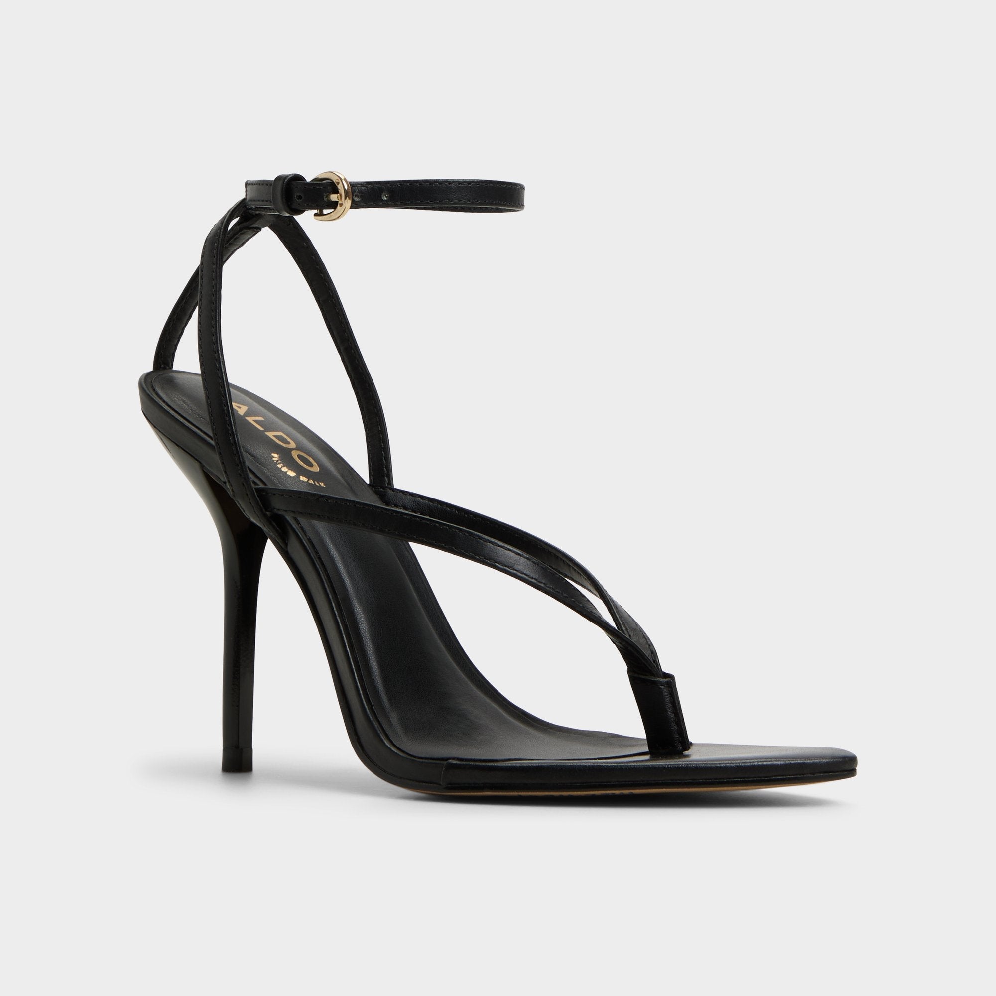 Aldo Abyfindley Black Women's Strappy sandals - Heeled flip flop, Stiletto heel Women