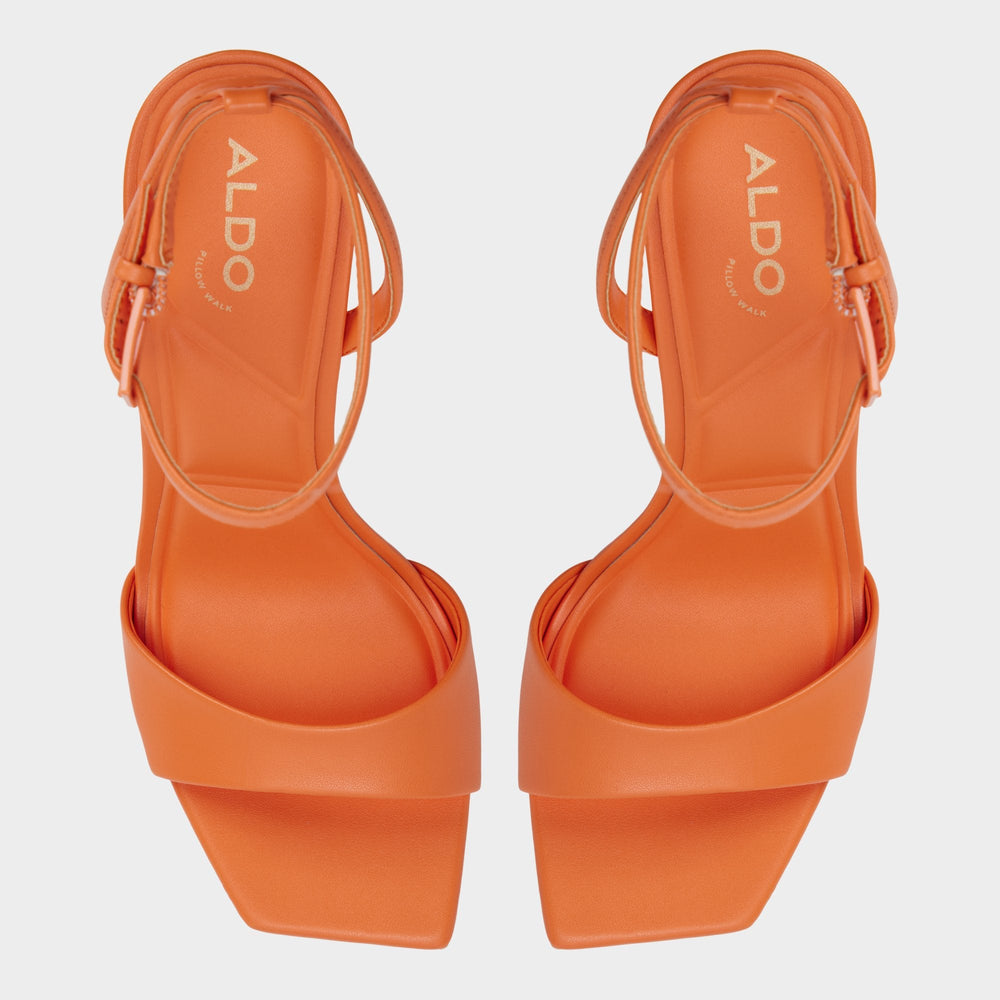 Aldo Illustrious Medium Orange Women's Strappy Heels - Strappy heeled sandal, Stiletto heel Women