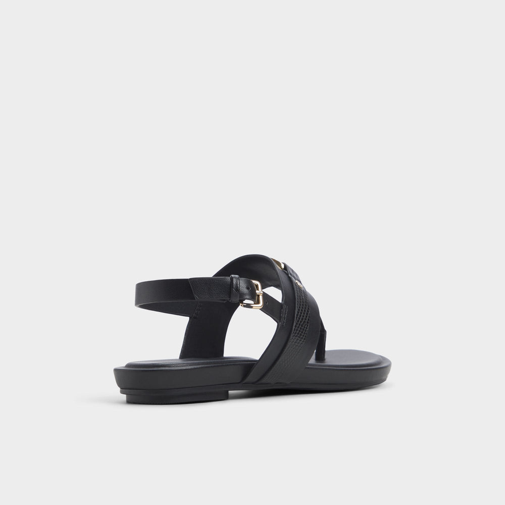 Aldo Taylen Black Women's Footbed sandals - T-strap sandal Women