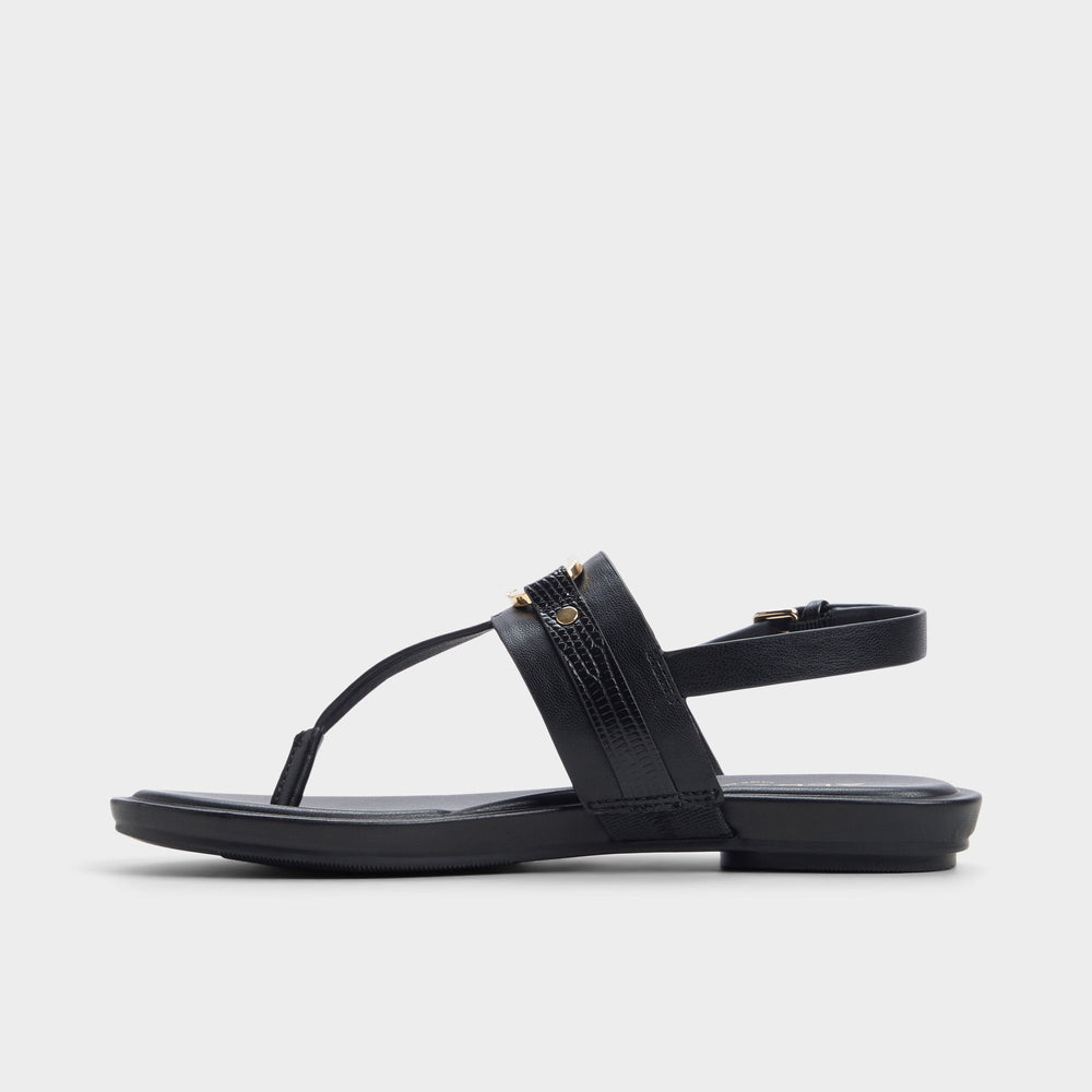 Aldo Taylen Black Women's Footbed sandals - T-strap sandal Women