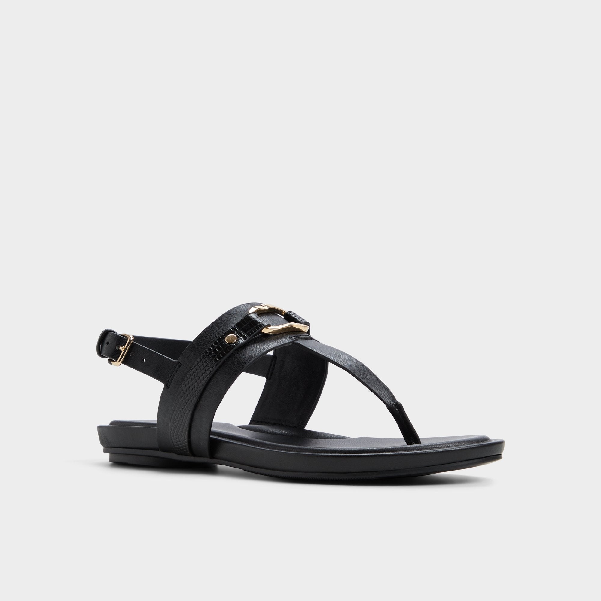Aldo Taylen Black Women's Footbed sandals - T-strap sandal Women