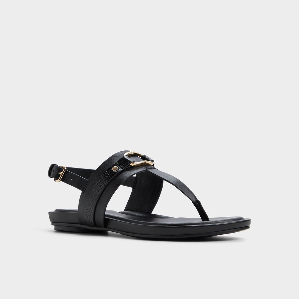 Aldo Taylen Black Women's Footbed sandals - T-strap sandal Women