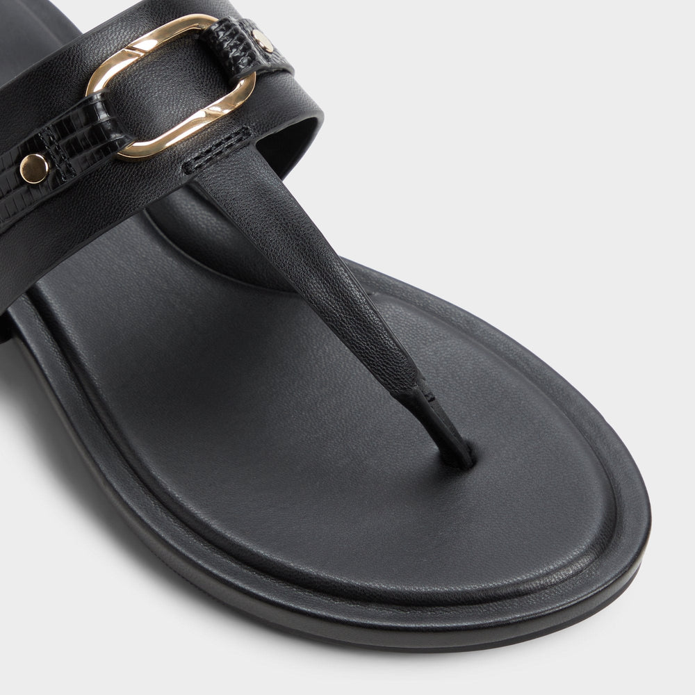 Aldo Taylen Black Women's Footbed sandals - T-strap sandal Women