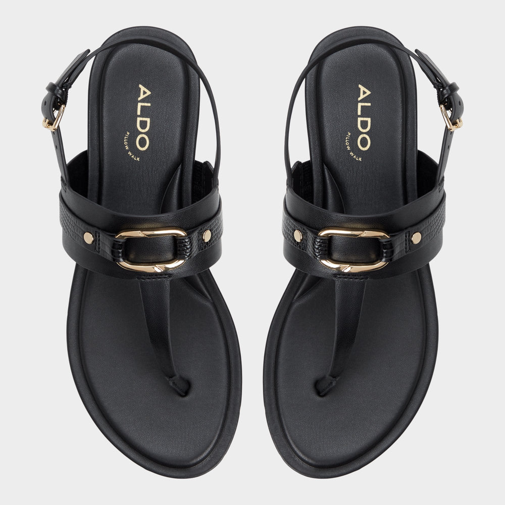 Aldo Taylen Black Women's Footbed sandals - T-strap sandal Women