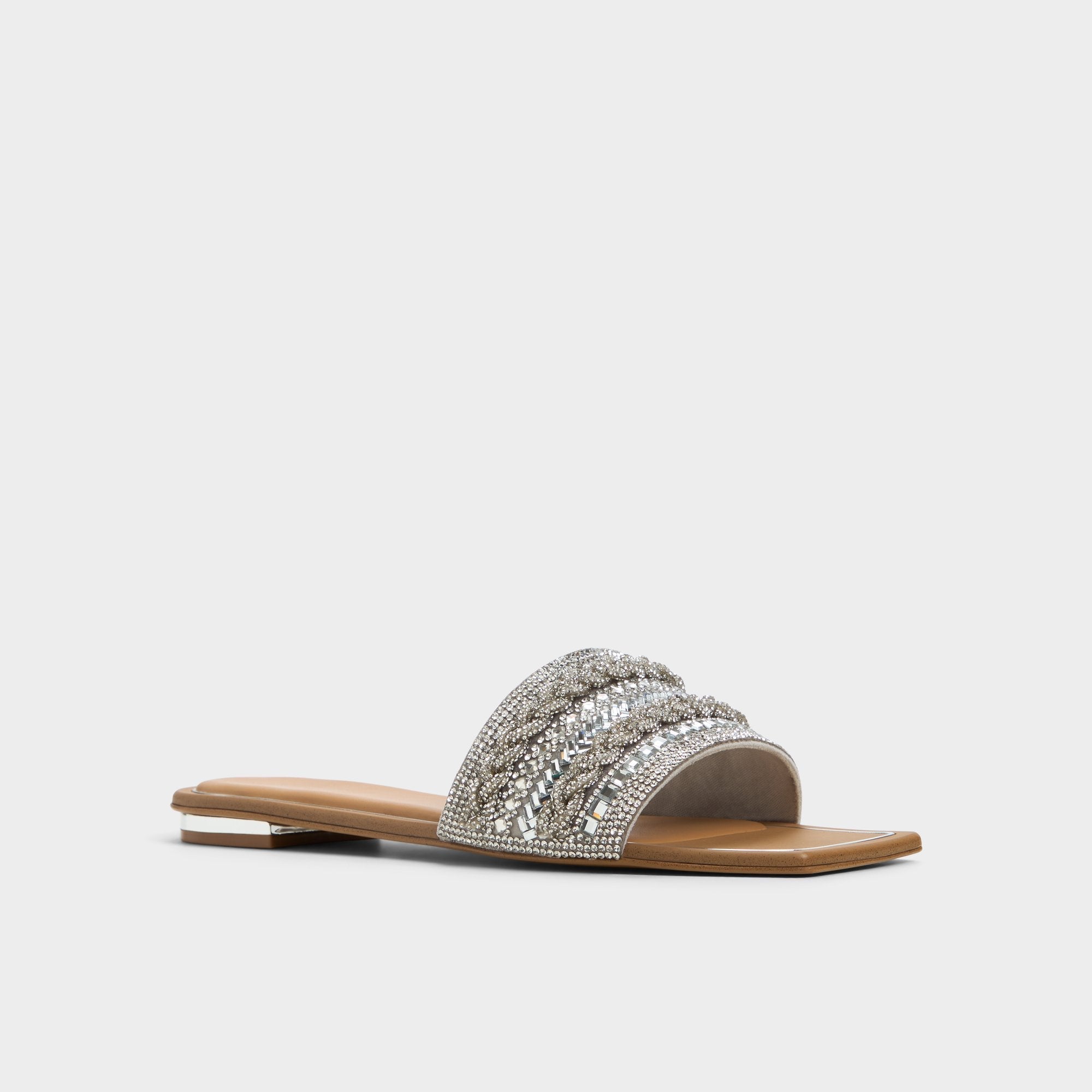 Aldo Navalia Silver Women's Flats - Slide sandal Women
