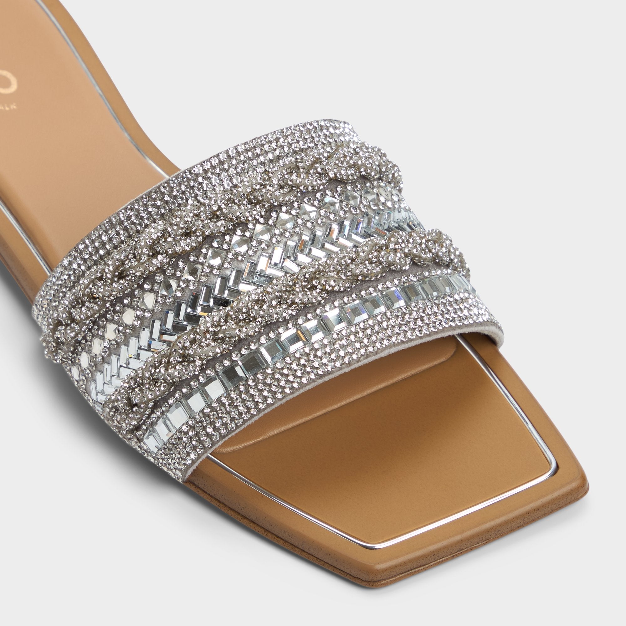 Aldo Navalia Silver Women's Flats - Slide sandal Women