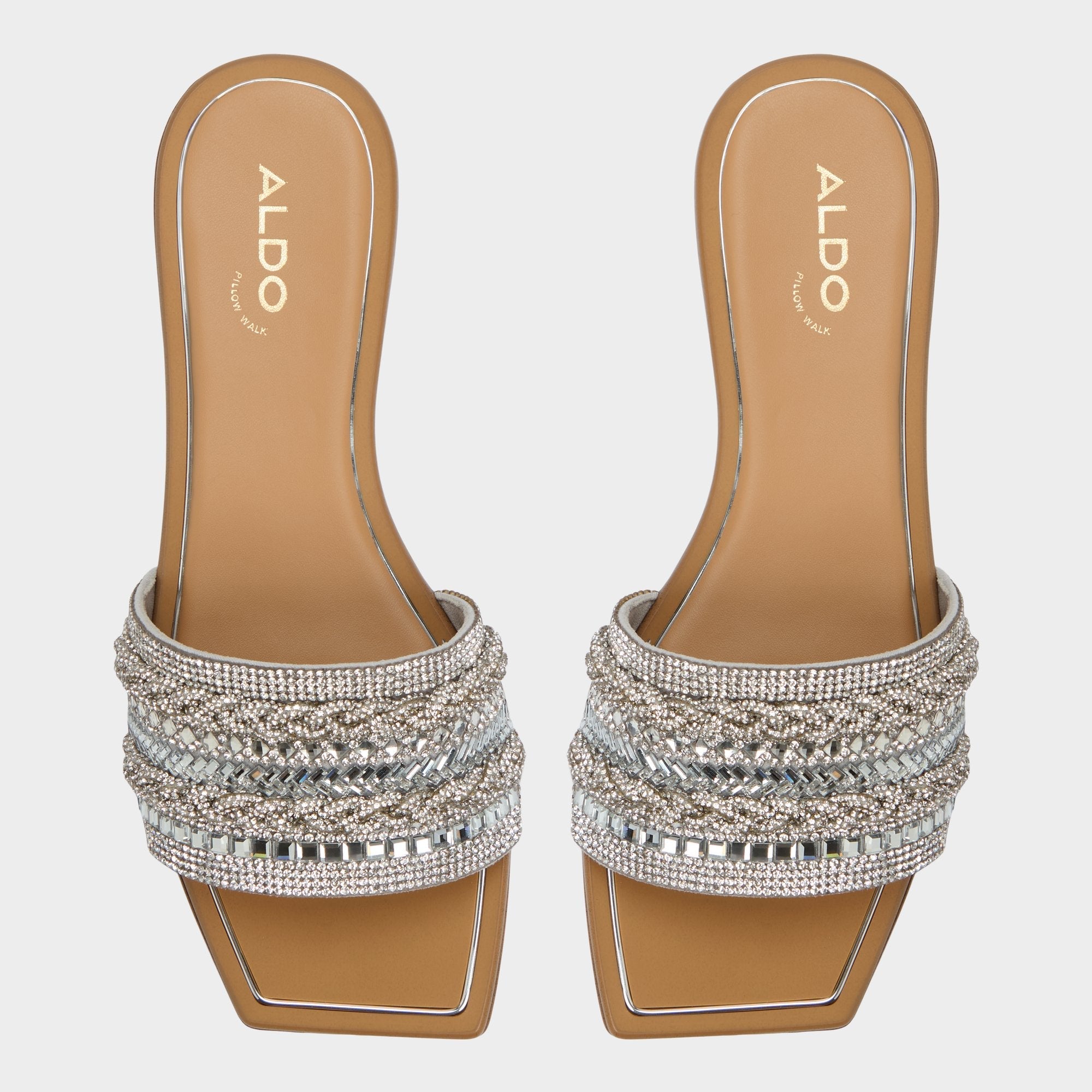 Aldo Navalia Silver Women's Flats - Slide sandal Women