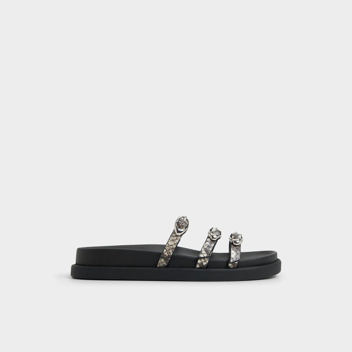 Aldo Zephyra White/Black Women's Footbed sandals - Footbed sandal Women