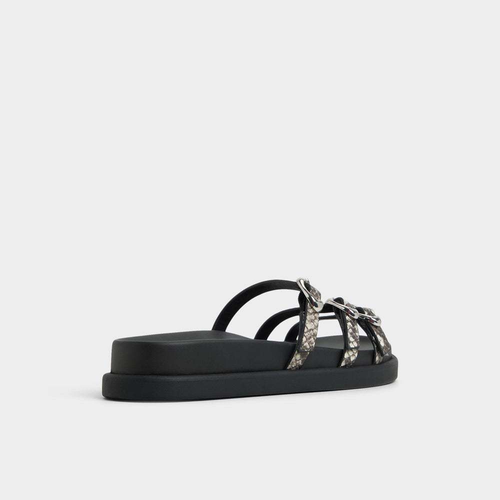 Aldo Zephyra White/Black Women's Footbed sandals - Footbed sandal Women
