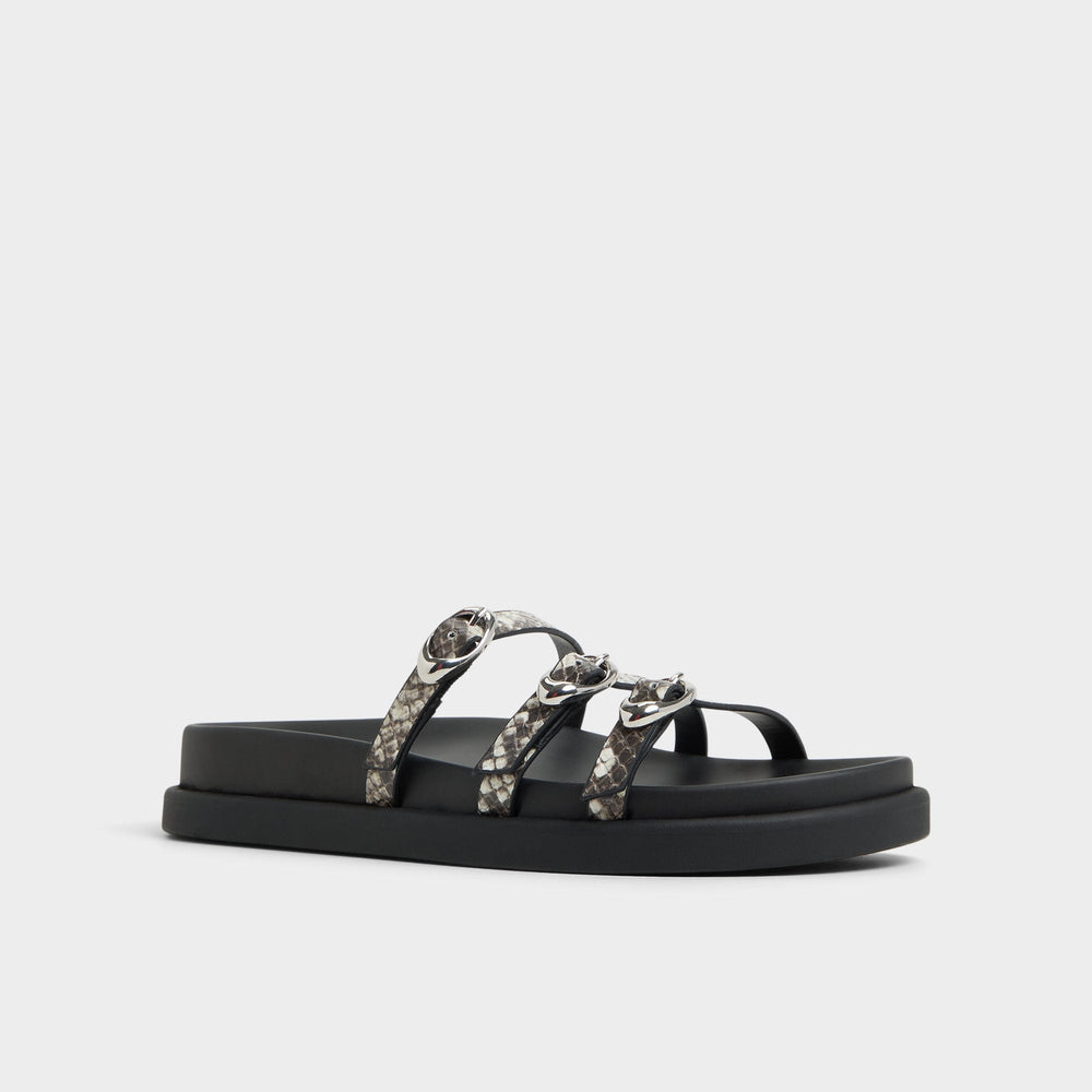 Aldo Zephyra White/Black Women's Footbed sandals - Footbed sandal Women