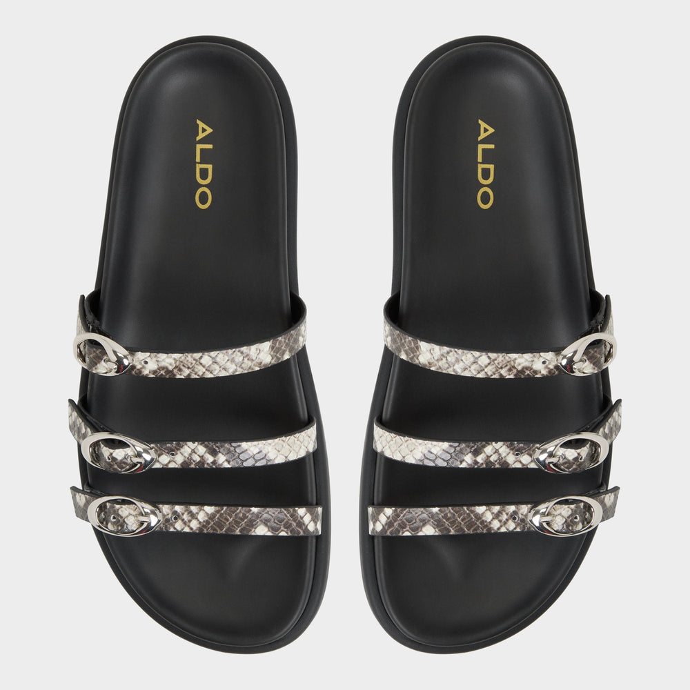 Aldo Zephyra White/Black Women's Footbed sandals - Footbed sandal Women