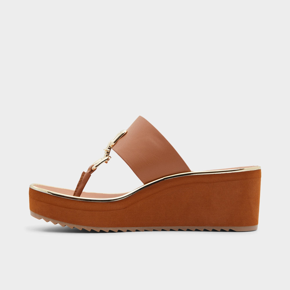Aldo Maesllan Medium Brown Women's Wedges - Wedge sandal, Wedge heel Women