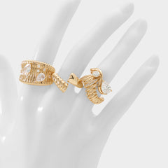 Aldo Alexxe in Gold Clear Multi - Ring Women|Accessories|New