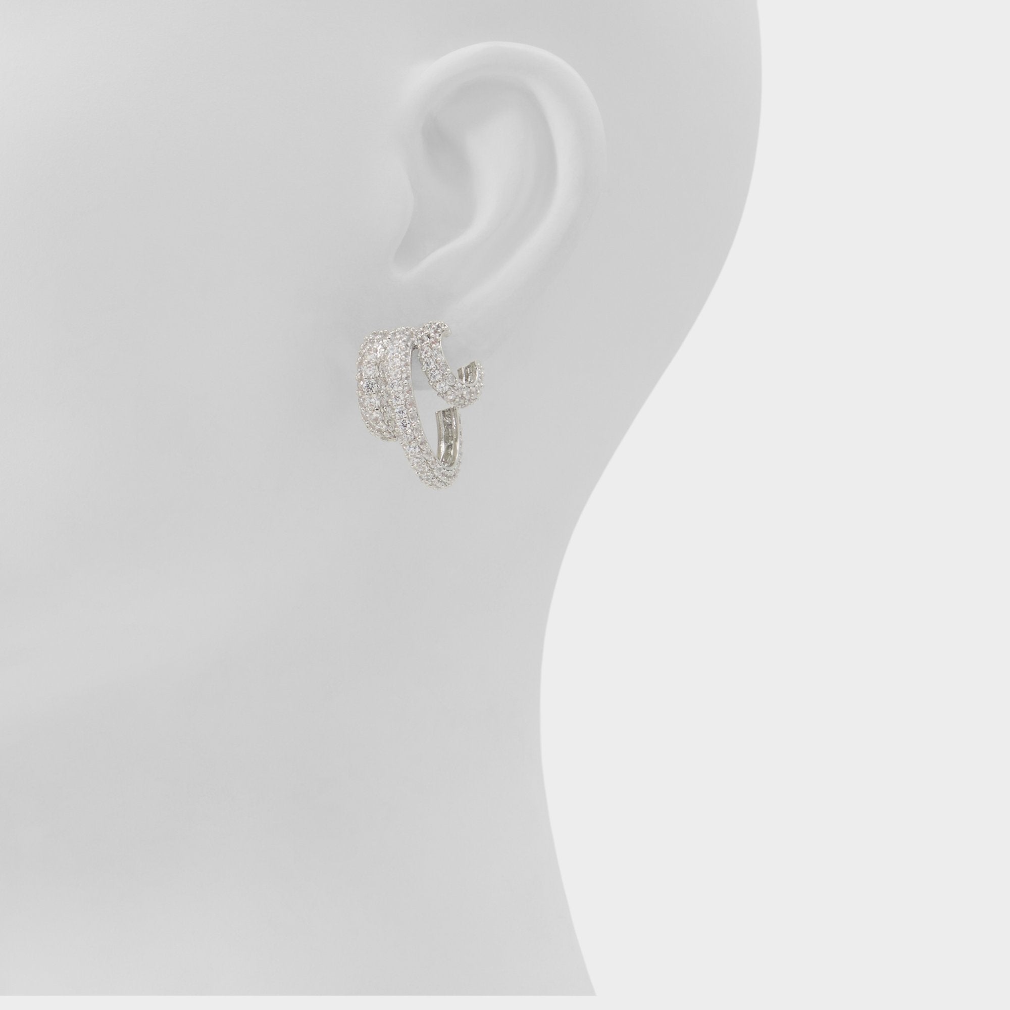 Aldo Glitzys in Silver Clear Multi - Hoop earrings Women|Accessories