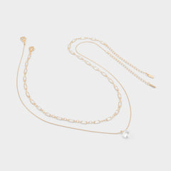 Aldo Flein Gold/Clear Multi Women's Necklaces - Layered necklace Women|Accessories