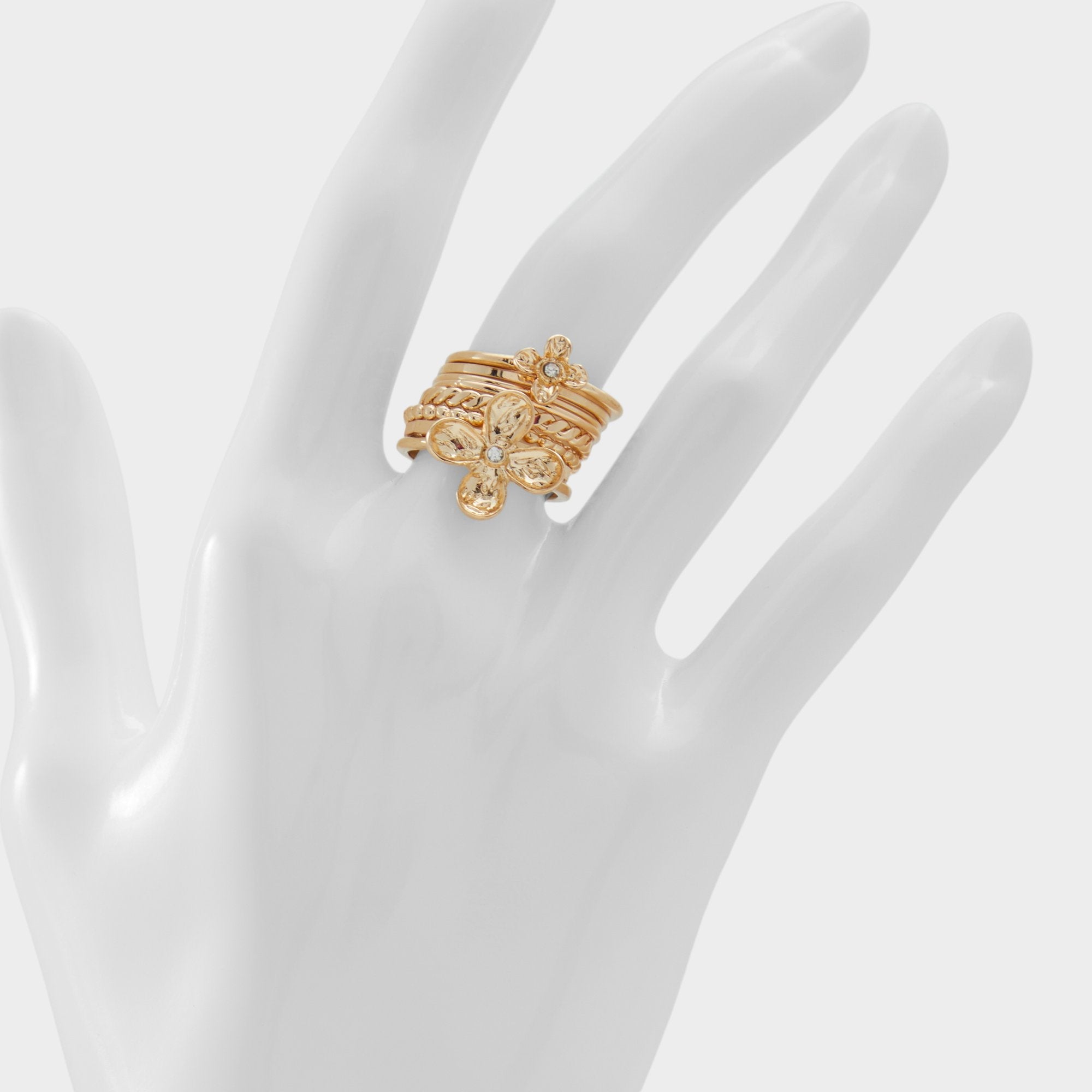 Aldo Kiliwiel Gold/Clear Multi Women's Rings - Multi finger rings Women|Accessories