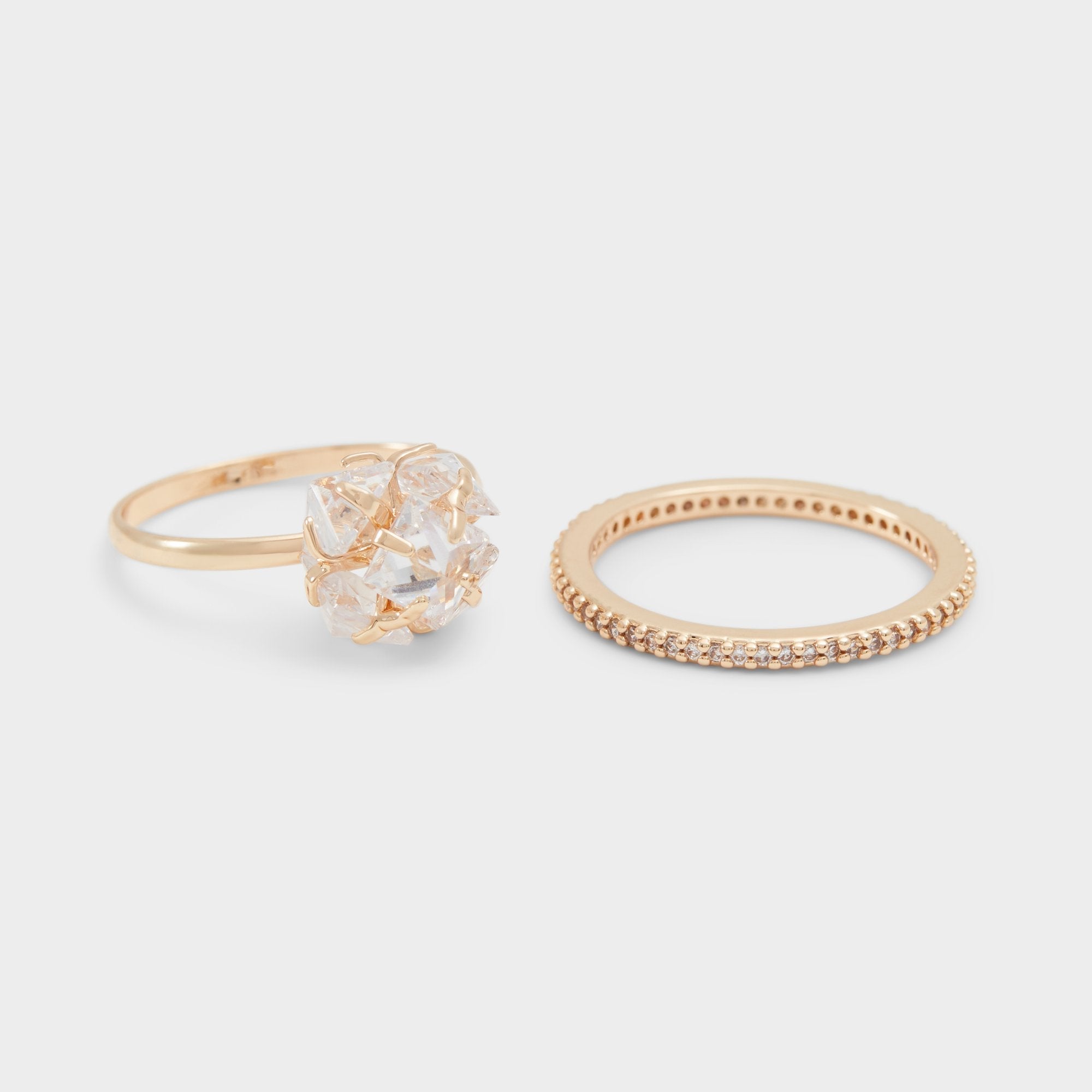 Aldo Greini Gold/Clear Multi Women's Rings - Multi-finger rings Women|Accessories