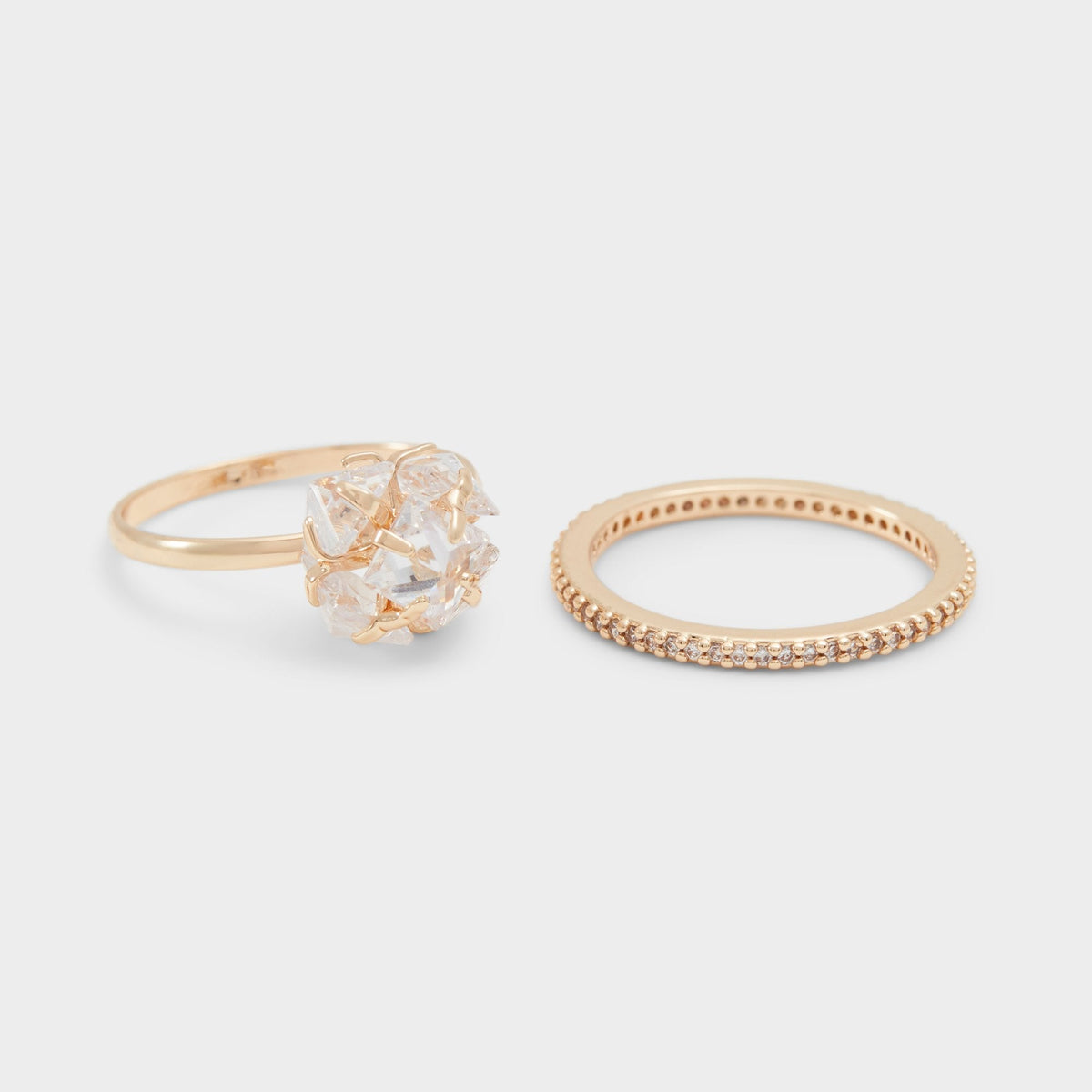Aldo Greini Gold/Clear Multi Women's Rings - Multi-finger rings Women|Accessories