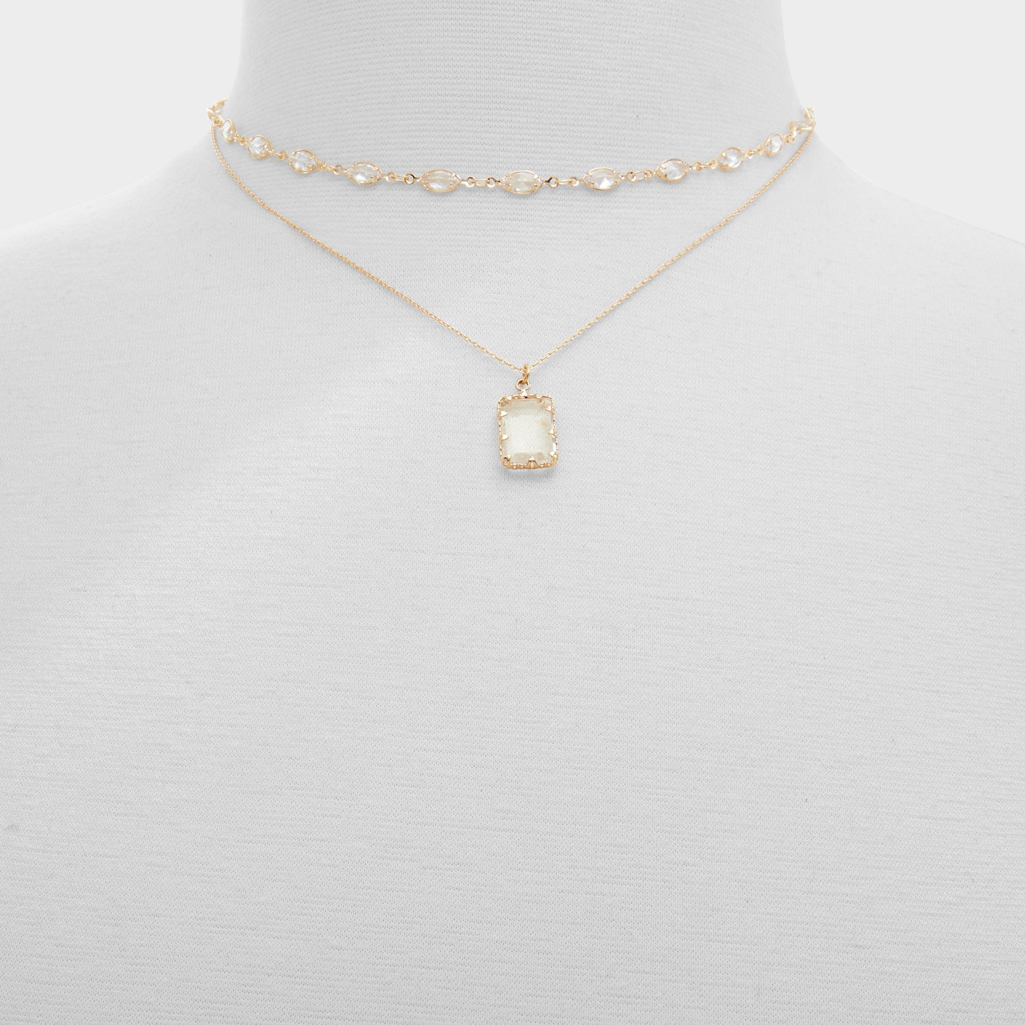 Aldo Destinie Gold/Clear Multi Women's Necklaces - Layered necklace Women|Accessories