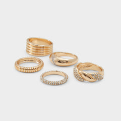 Aldo Lovelanguage Gold/Clear Multi Women's Rings - Ring Women|Accessories