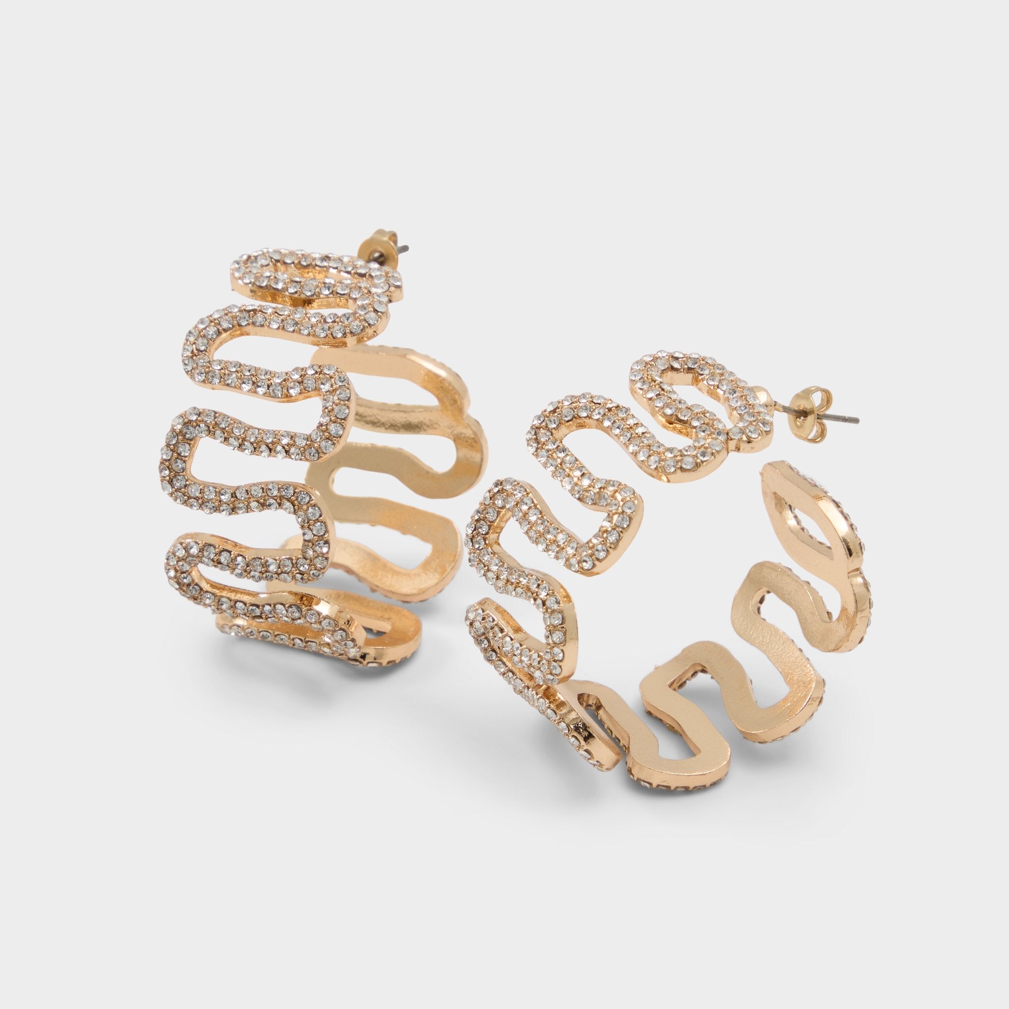 Aldo Estele in Gold Clear Multi - Hoop earrings Women|Accessories