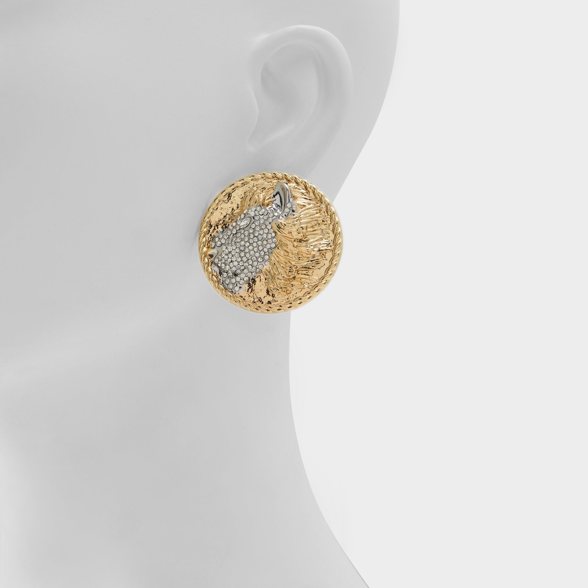 Aldo Lionesse in Gold Clear Multi - Button earrings Women|Accessories