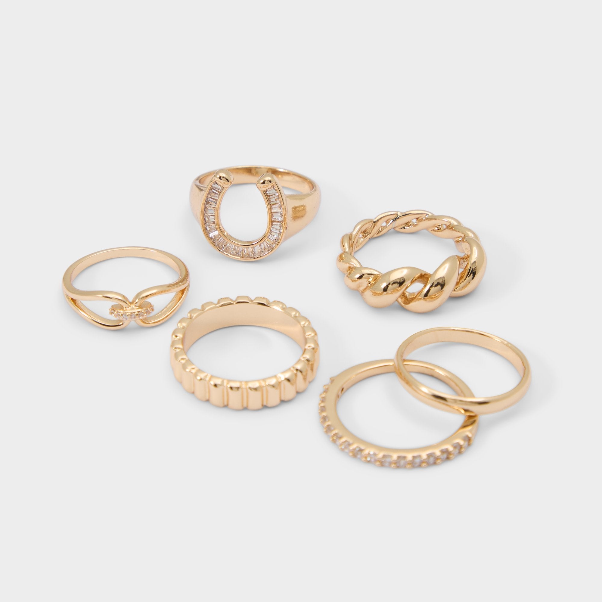 Aldo Luckyrings in Gold Clear Multi - Multi finger rings Women|Accessories