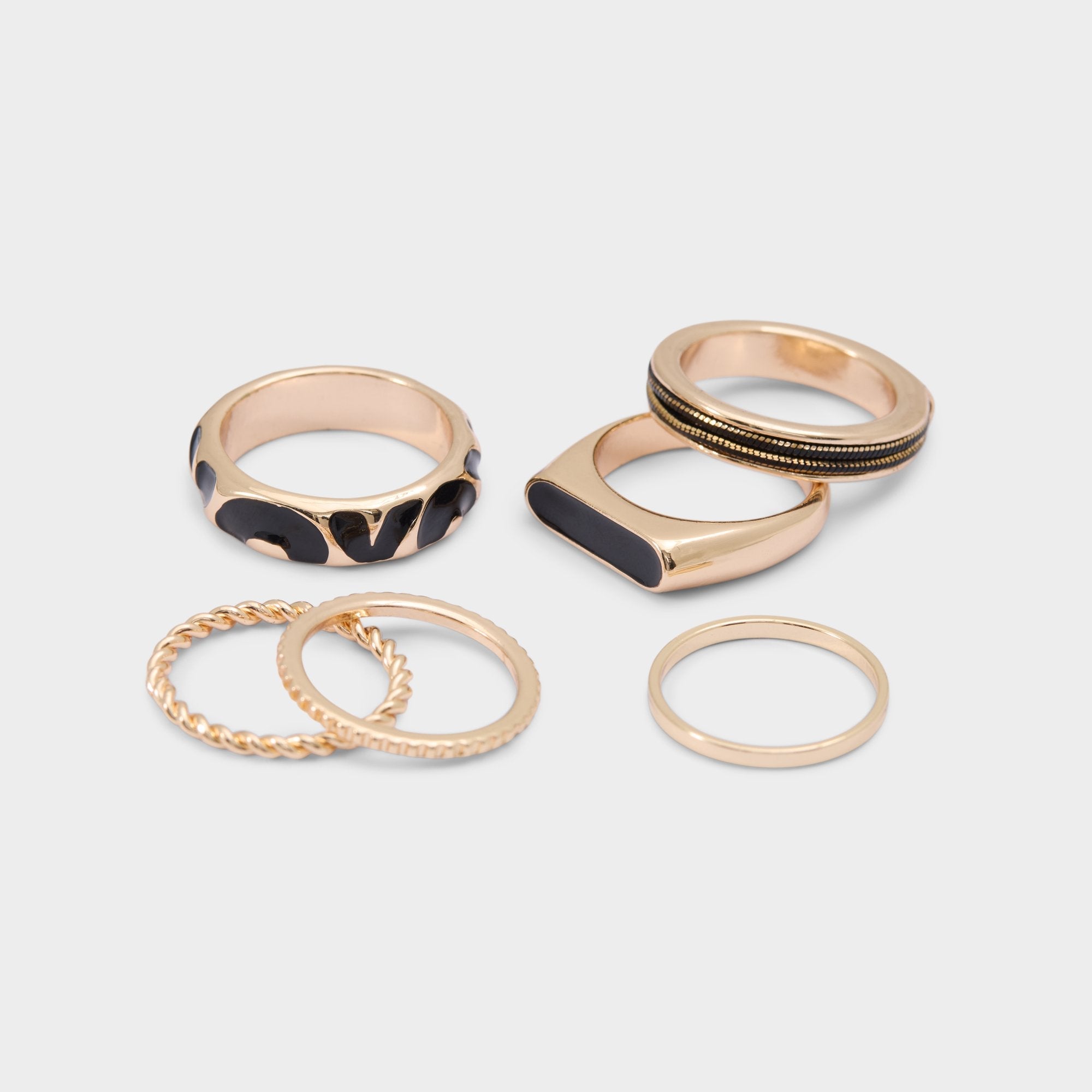 Aldo Wildora in Black Gold Multi - Stackable rings Women|Accessories