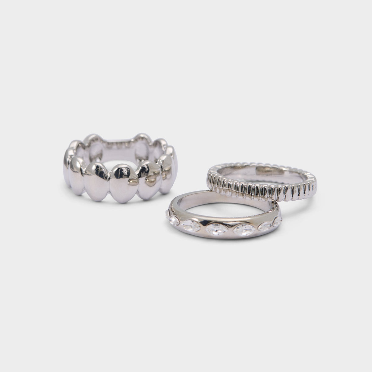 Aldo Bublle in Silver Clear Multi - Stackable rings Women|Accessories