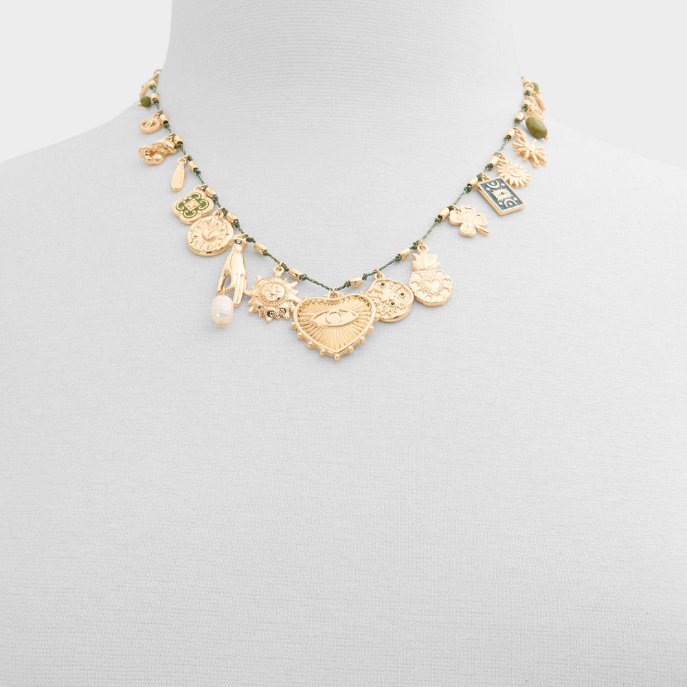 Aldo Bohemian in Dark Green - Charm necklace Women|Accessories