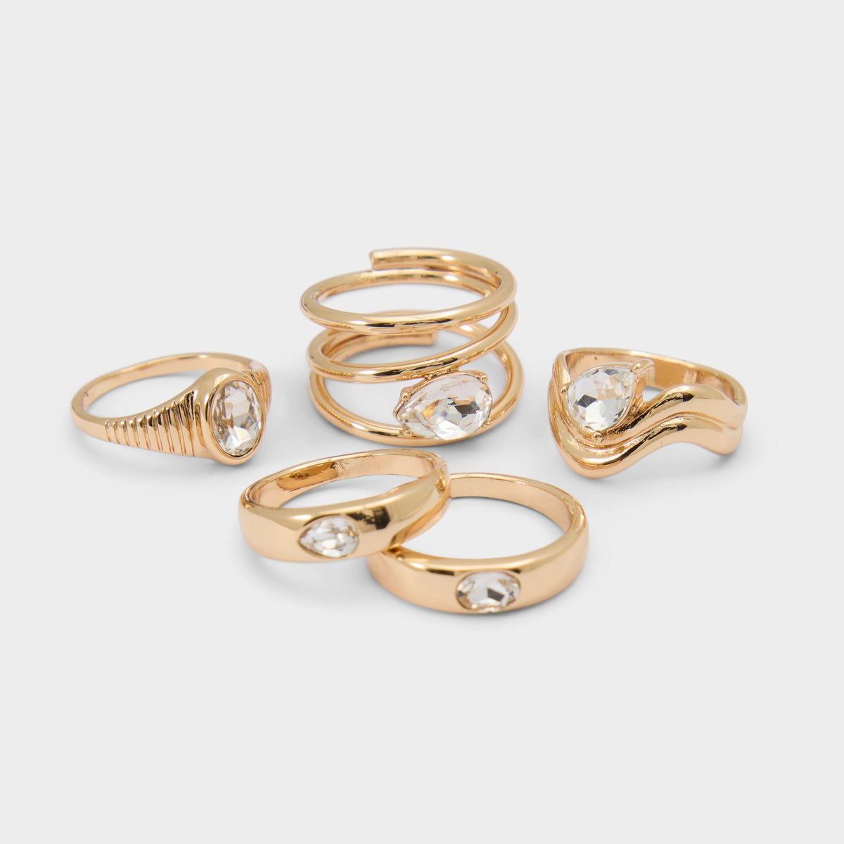 Aldo Abyweth in Gold Clear Multi - Multi finger rings Women|Accessories
