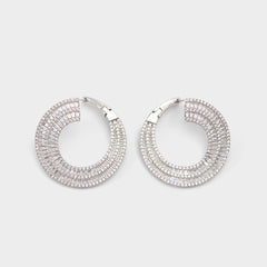 Aldo Caldy Silver/Clear Multi Women's Earrings - Hoop earrings Women|Accessories