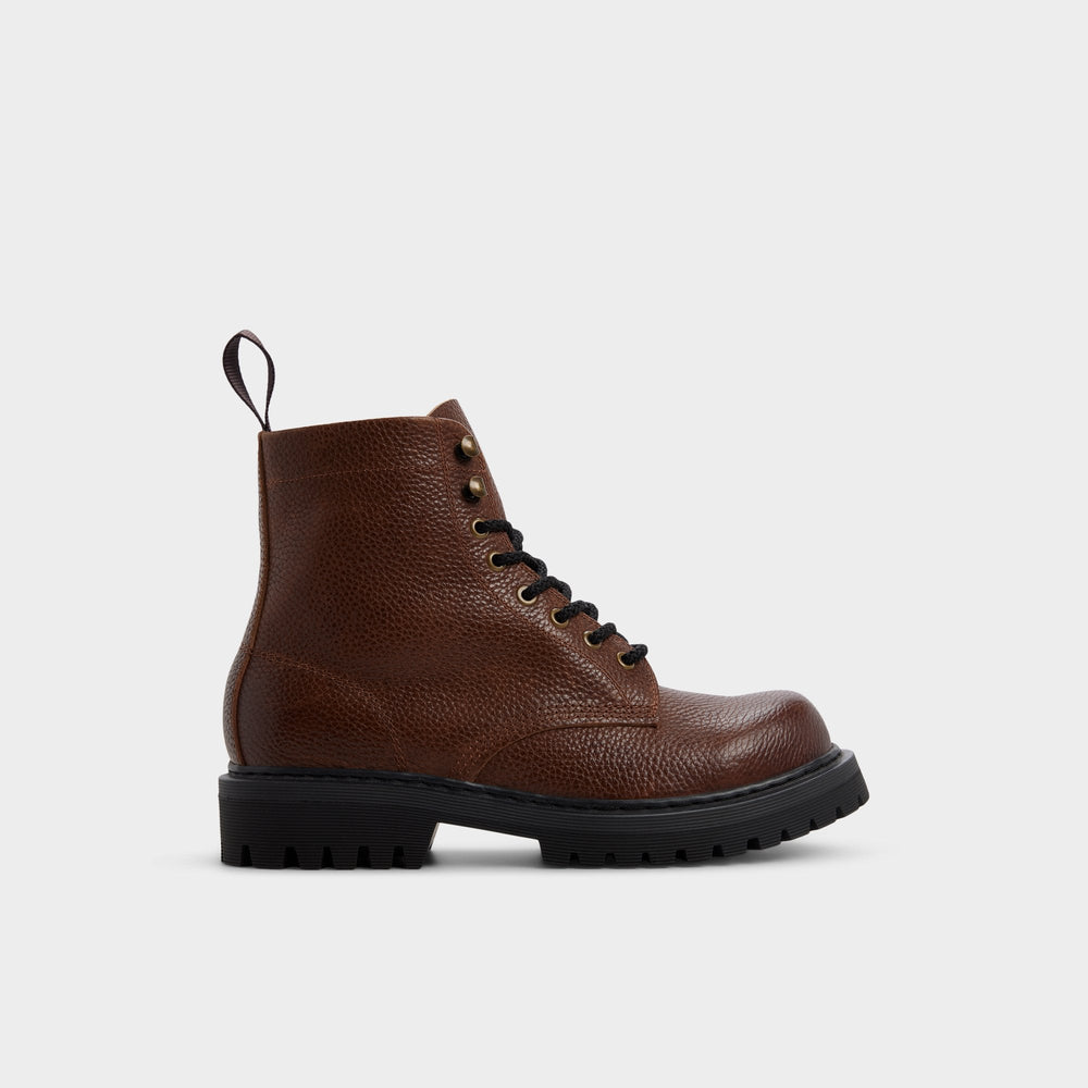 Aldo Doublezero in Dark Brown - Combat boot, Lug sole Men
