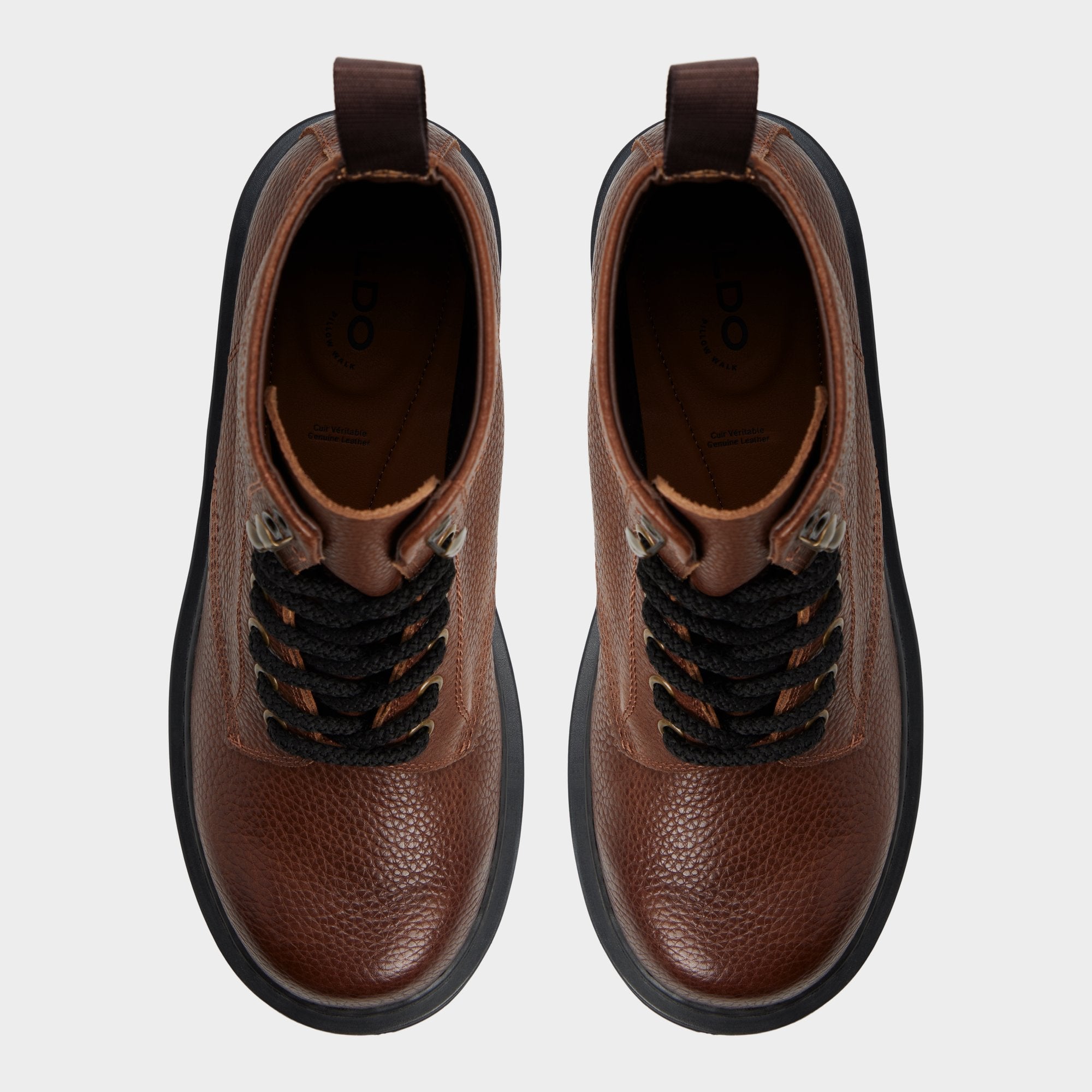 Aldo Doublezero in Dark Brown - Combat boot, Lug sole Men